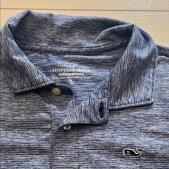 Set of 2 Vineyard Vines Performance Kids' Blue Polo Shirts - Picture 6 of 7